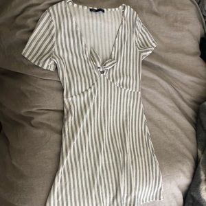 White and black stripped Zara tee shirt dress